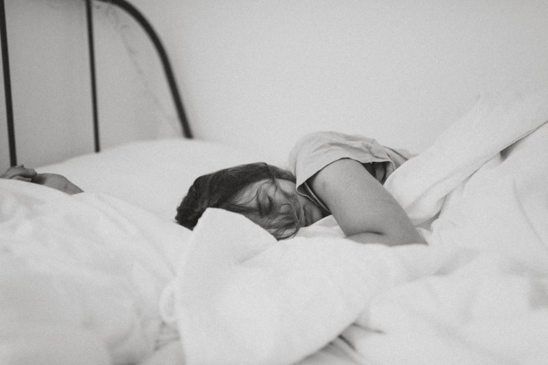 Seitenschläfer im Bett